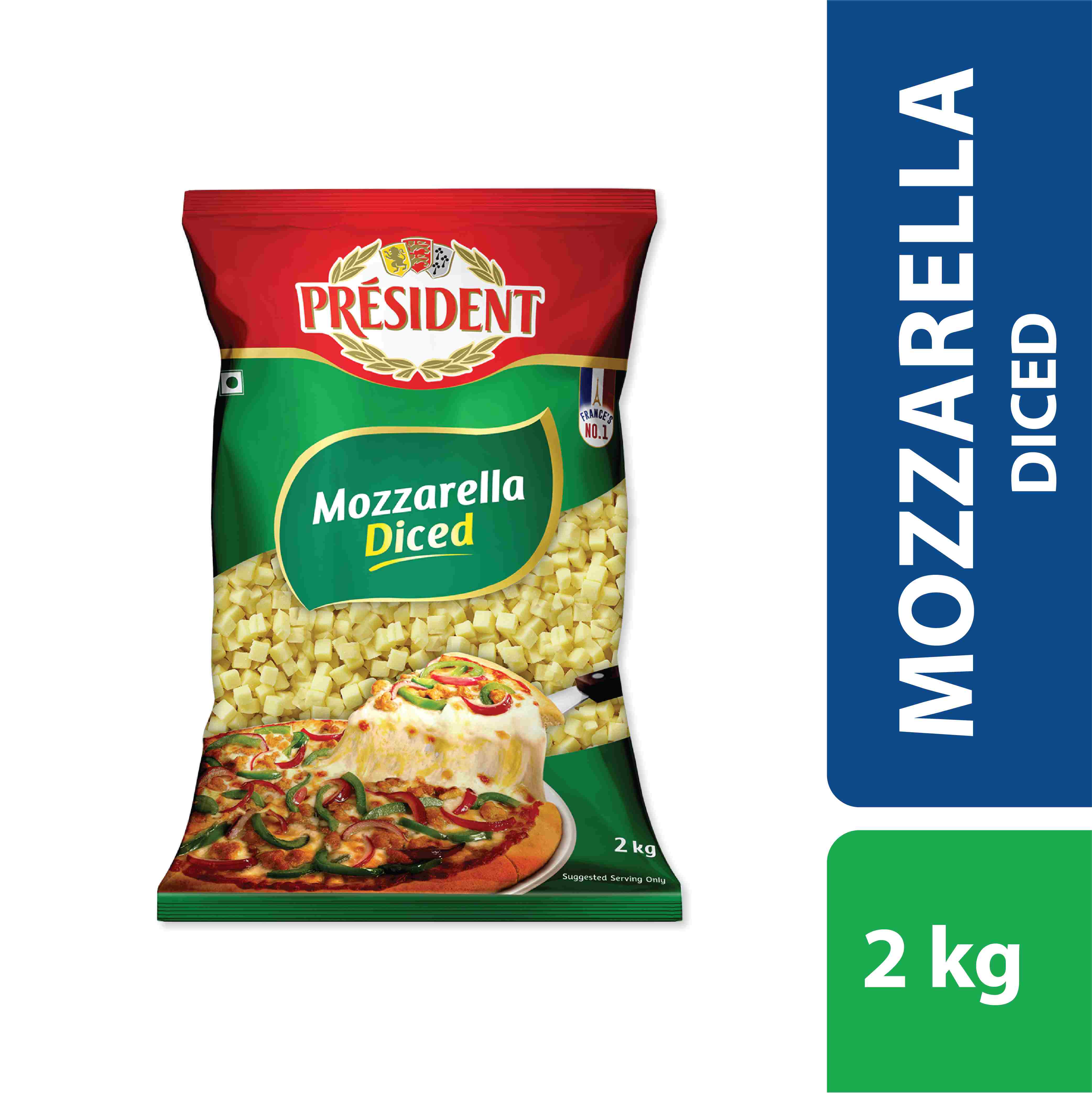 Président ® Mozzarella cheese diced 2kg